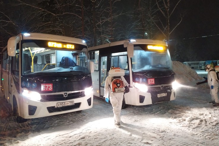 Санитарная обработка автобусов