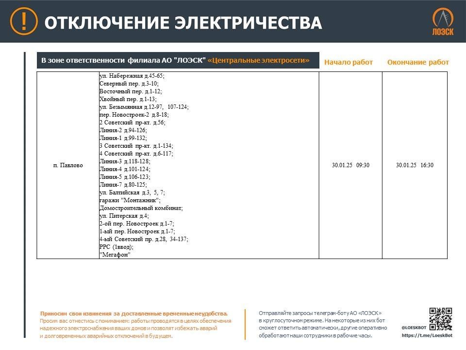 Опубликован график отключений электричества в Ленобласти до конца января - В ЛОЭСК предупредили о плановых работах на электросетях с 27 января.