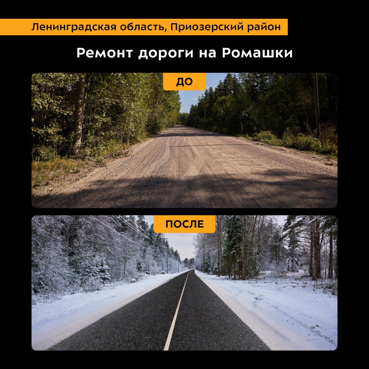 В Ленобласти завершили ремонт дороги в сторону поселка Ромашки - В Приозерском районе Ленобласти завершен ремонт участка трассы Саперное – Джатиево – Мельниково.