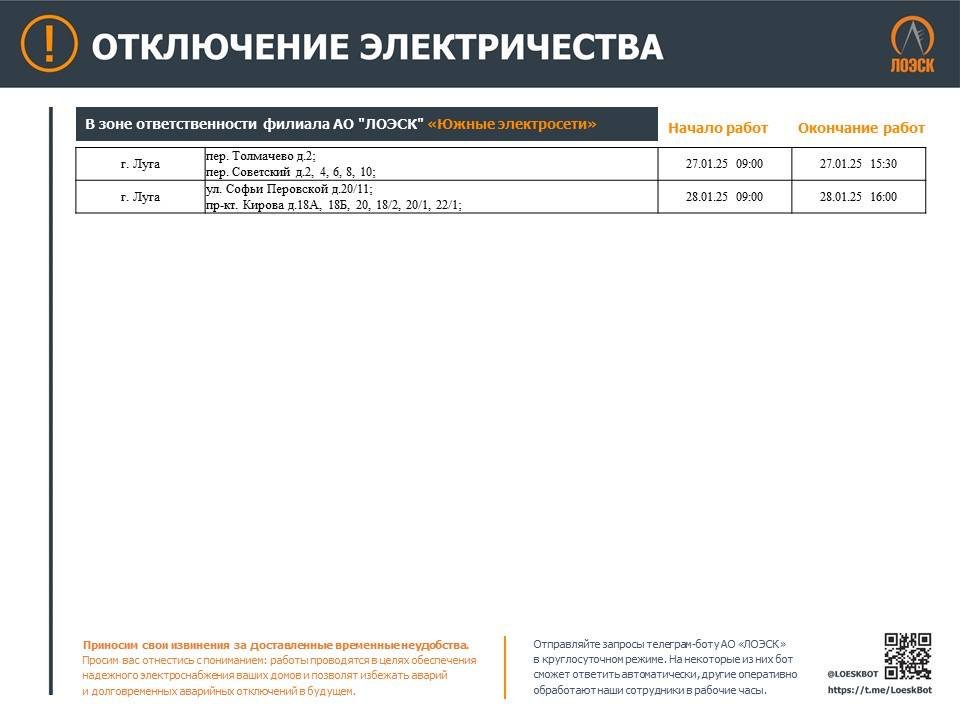 Опубликован график отключений электричества в Ленобласти до конца января - В ЛОЭСК предупредили о плановых работах на электросетях с 27 января.