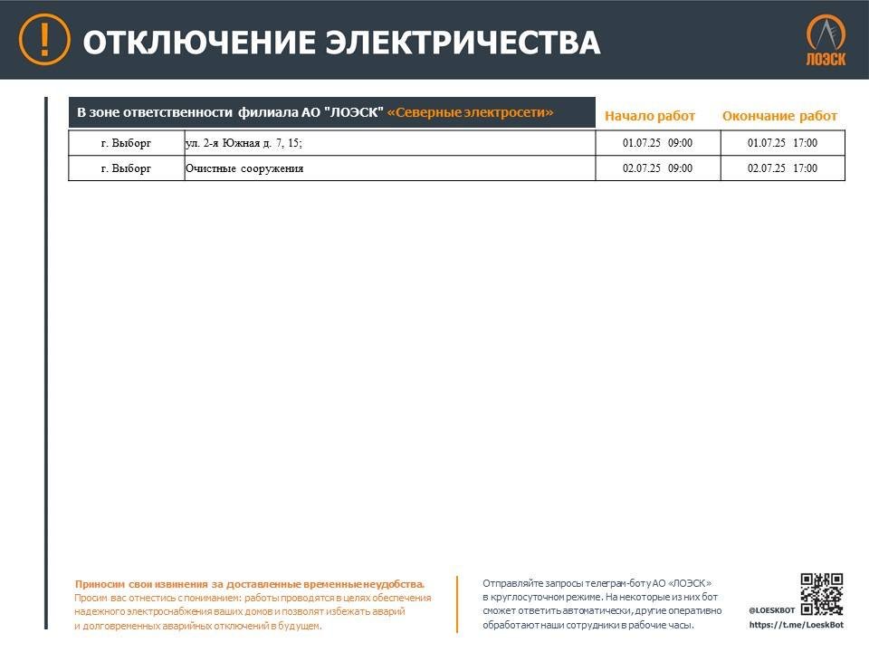 Опубликован график отключений электричества в Ленобласти до конца этой недели - На текущей неделе в регионе пройдут плановые ремонтные работы на объектах энергетической инфраструкт