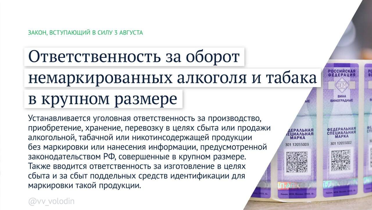 Володин рассказал о законах, которые начнут действовать в августе - В их числе - дополнительные меры по противодействию мошенникам, защите исторической памяти и поддерж