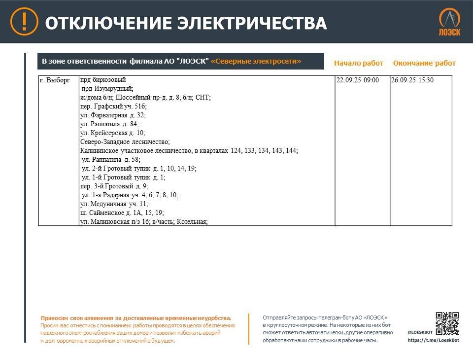 Где не будет электричества в Ленинградской области на следующей неделе: полный график отключений - На новой неделе в регионе пройдут плановые ремонтные работы на объектах энергетической инфраструктур