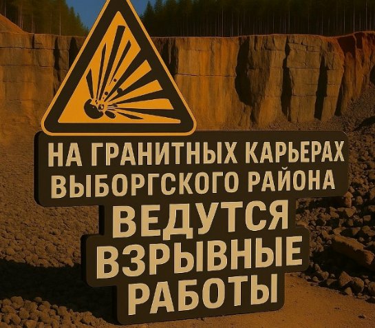 Взрывные работы пройдут под Выборгом в пятницу - На карьерах Селезневского поселения и "Эркиля" запланированы взрывные работы. Местных жителей просят
