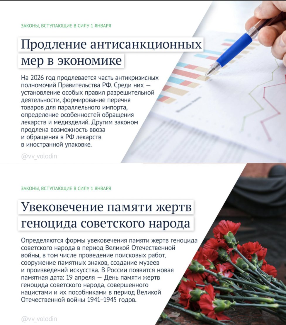 Володин рассказал о законах, вступающих в силу в январе - В частности, расширяются меры поддержки семей, заработает ряд законов, направленных на поддержку уча