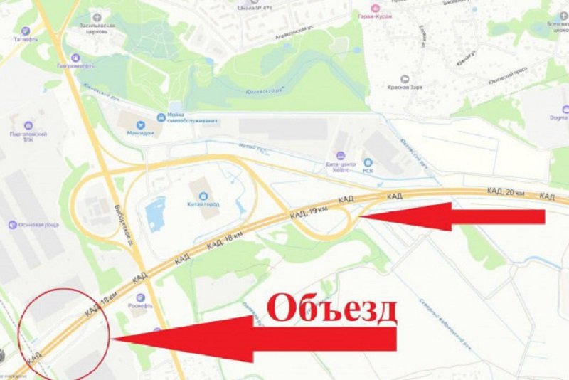 На развязке КАД с Выборгским шоссе будут полностью перекрывать движение 11 дней - Движение транспорта временно остановят на съезде № 3 развязки КАД с Выборгским шоссе в Санкт-Петербу