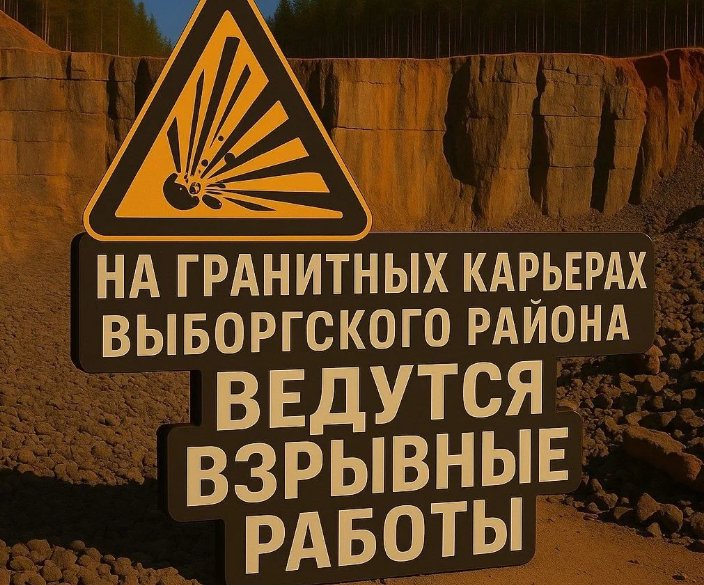 Взрывные работы пройдут в Выборгском районе 24 апреля - Жителей просят соблюдать спокойствие и не приближаться к местам производства работ.