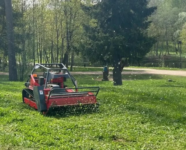Роботы-садовники приводят в порядок парки Ленобласти - Губернатор региона показал, как роботизированные помощники помогают наводить красоту на парковых тер