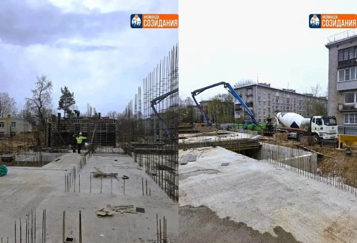 Ясельный корпус детского сада №13 в Гатчине готов на 35% - Новый корпус рассчитан на 90 мест для малышей. Его возводят рядом с действующим детским садом.
