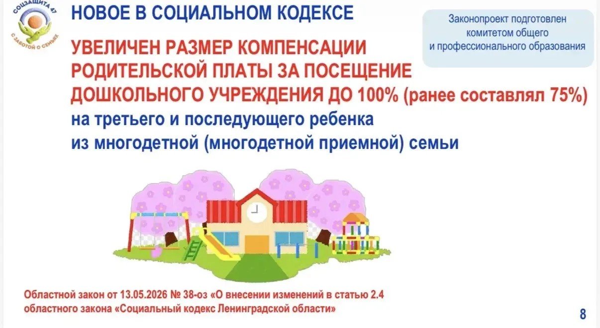 В Социальный кодекс Ленобласти внесены новые меры поддержки многодетных семей - В Ленинградской области приняты изменения в региональный Социальный кодекс. Нововведения затронули т