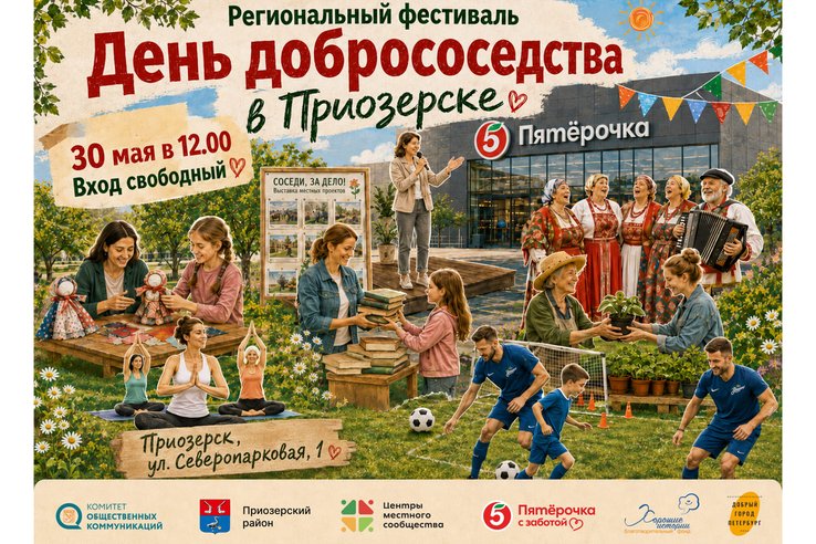 В Приозерске 30 мая отметят всероссийский «День соседей» песнями, футболом и обменом рассадой - В Приозерске в субботу, 30 мая, пройдёт региональный праздник «День добрососедства», приуроченный к 