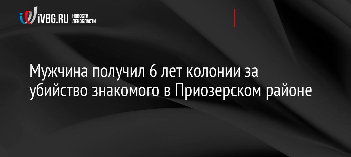 Мужчина получил 6 лет колонии за убийство знакомого в Приозерском районе