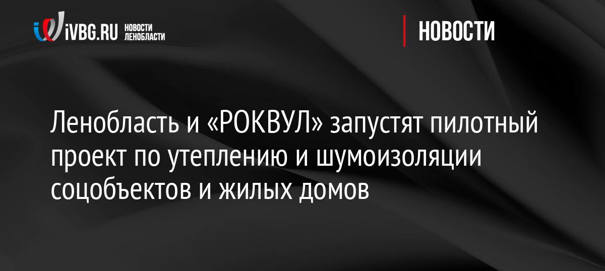 Ленобласть и «РОКВУЛ» запустят пилотный проект по утеплению и шумоизоляции соцобъектов и жилых домов
