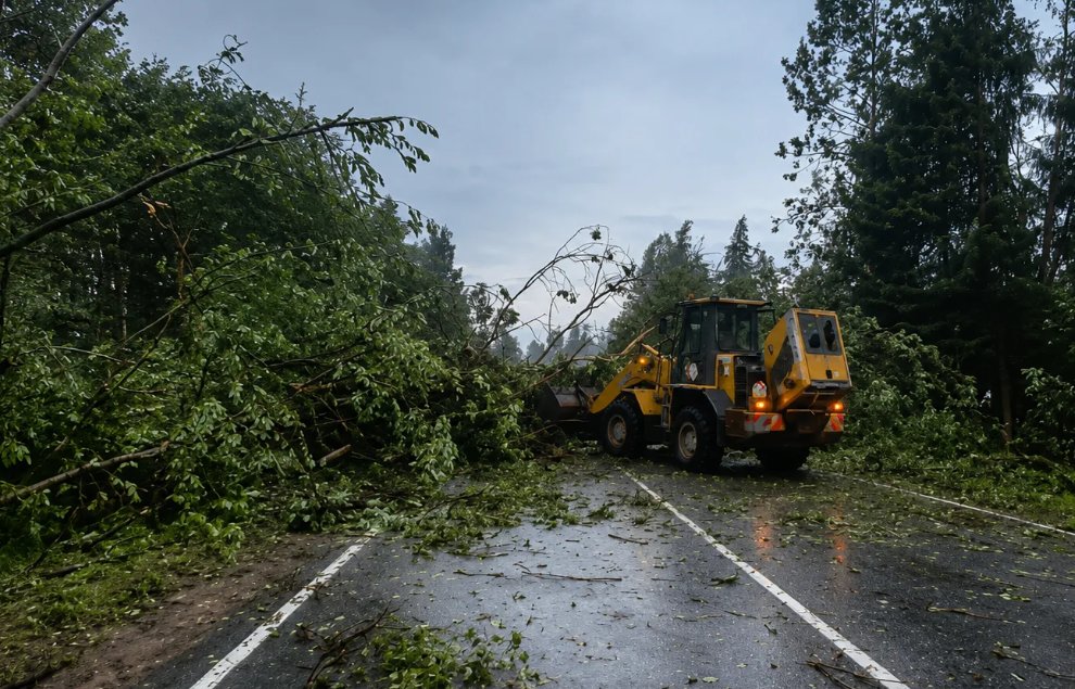 На дорогах Ленобласти устранили последствия разгула стихии - Более 500 поваленных деревьев убрали с дорог региона.