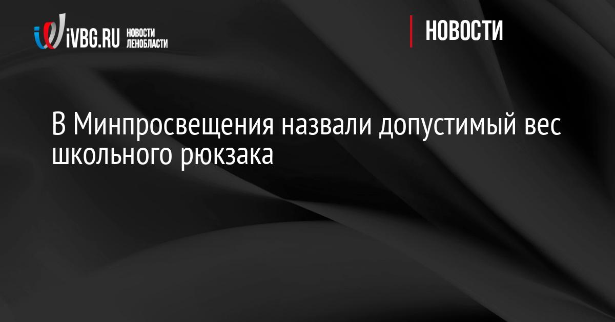 В Минпросвещения назвали допустимый вес школьного рюкзака