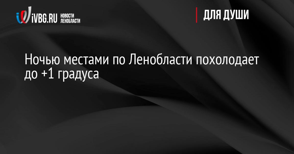 Ночью местами по Ленобласти похолодает до +1 градуса