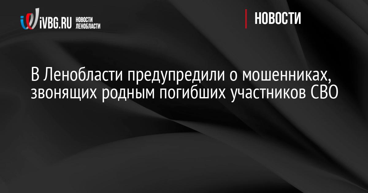 В Ленобласти предупредили о мошенниках, звонящих родным погибших участников СВО