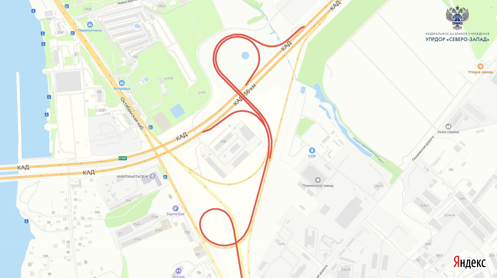 На КАД в районе Вантового моста поочередно перекроют пять съездов - Ограничения будут действовать ежедневно с 20:00 до 08:00.
